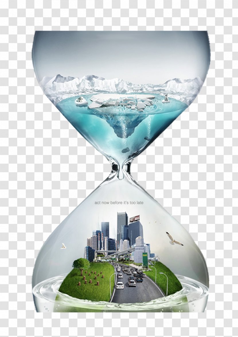 Global Warming Climate Change Natural Environment Atmosphere Of Earth - Pollution - Creative Hourglass Transparent PNG
