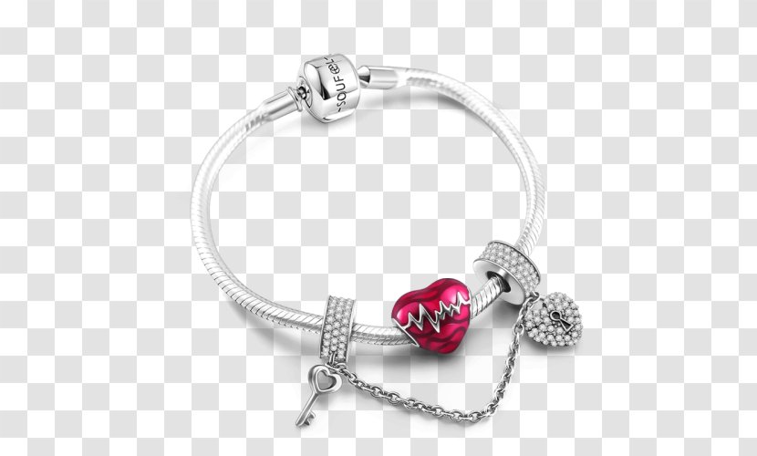 Charm Bracelet Jewellery Bead Silver Transparent PNG