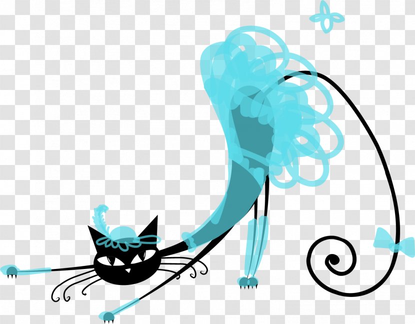 Black Cat Kitten Illustration - Tail - Creative Transparent PNG