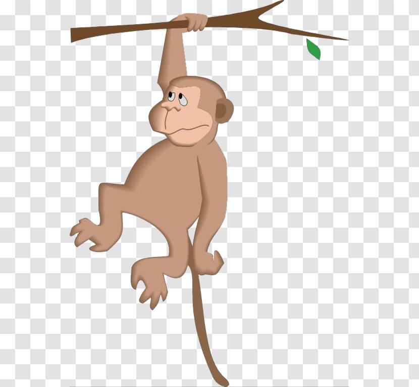 Monkey Cartoon Tree Clip Art - Stock Photography - The Reached For Branch Transparent PNG