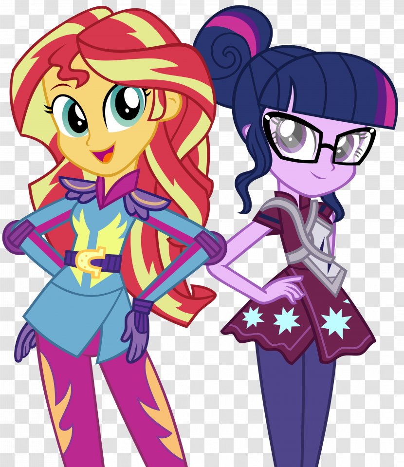 Twilight Sparkle Sunset Shimmer Rainbow Dash Pinkie Pie Rarity - Cartoon - My Little Pony Transparent PNG