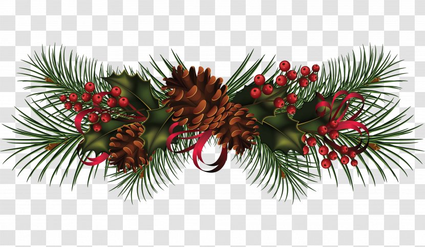 Christmas Garland Wreath Clip Art - Pine Cone Decoration Image Transparent PNG
