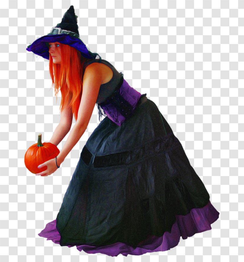 Clothing Purple Witch Hat Violet Dress - Costume Design Transparent PNG