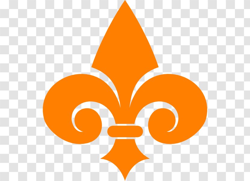 Fleur-de-lis Clip Art - Orange - Vector Transparent PNG