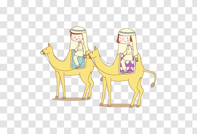 Child Euclidean Vector Illustration - Arabian Camel - Camels Play Transparent PNG