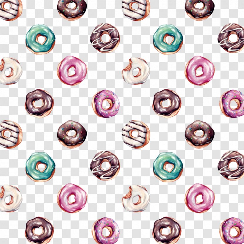 Doughnut Cartoon Illustration - Body Jewelry - Hand-painted Donut Transparent PNG