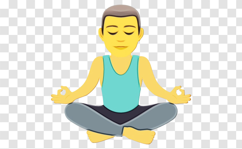 Emoji Lotus Position Smiley Meditation Hvordan Mand Transparent PNG