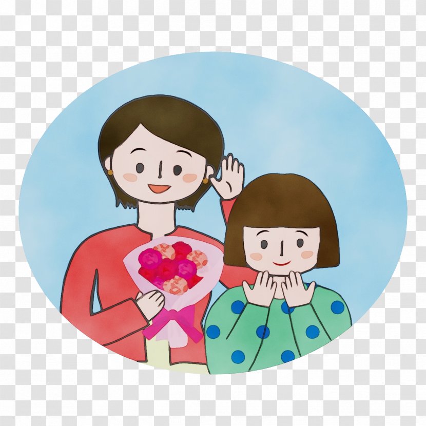 Mother's Day Cartoon Illustration Human - Smile - Behavior Transparent PNG