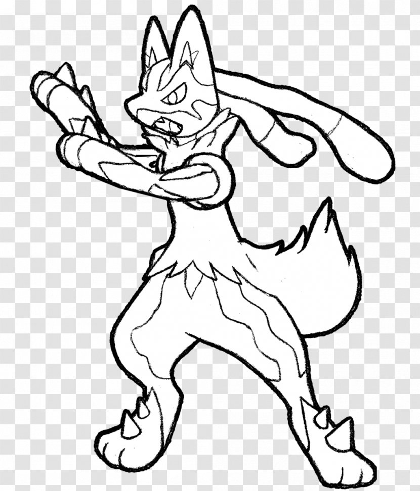 Line Art Lucario Pokemon Black & White Drawing Coloring Book - Charizard - Beckoning Transparent PNG