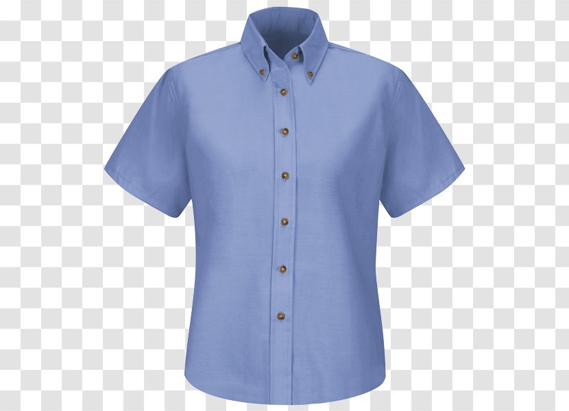Dress Shirt T-shirt Sleeve Button - Blue - Short Transparent PNG