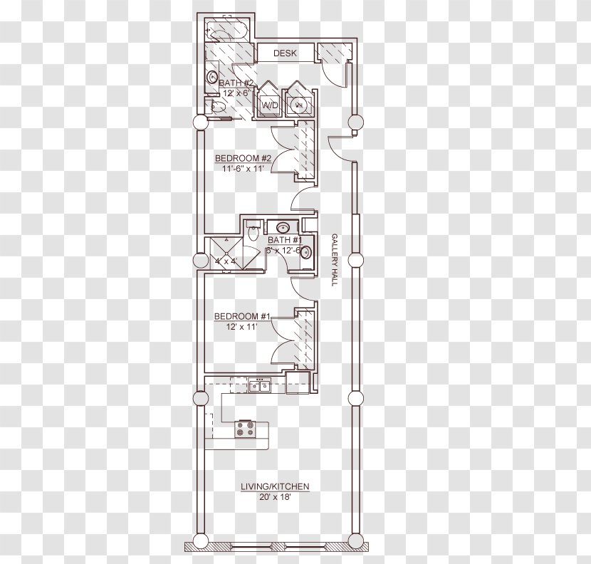 Floor Plan Furniture Line Angle - Rectangle Transparent PNG