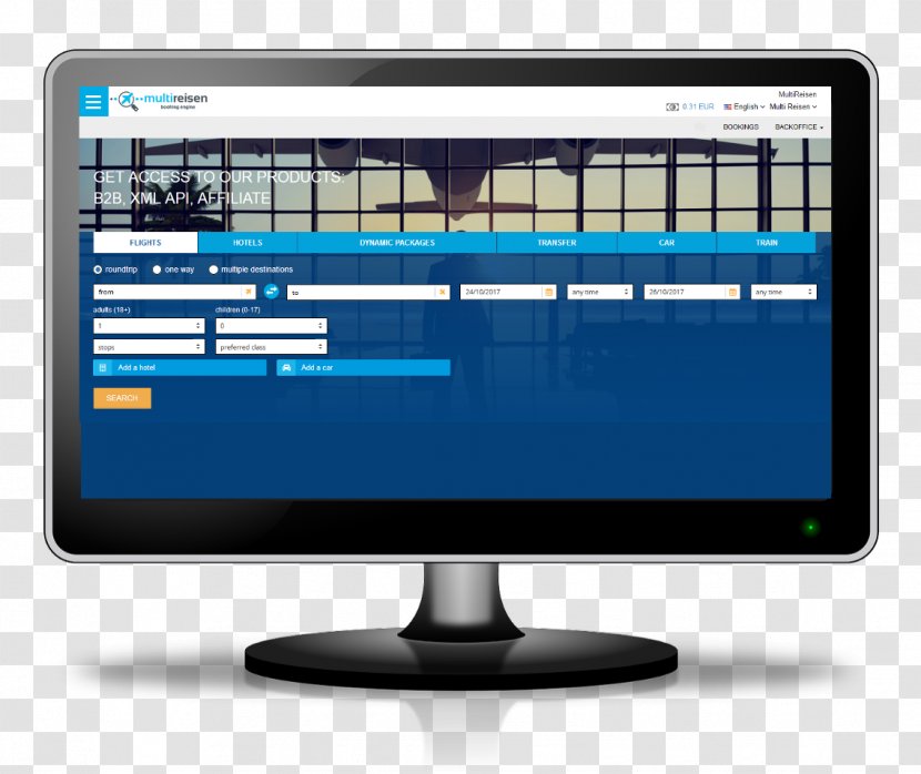 Computer Monitors Internet Booking Engine Online Hotel Reservations Consolidator Transparent PNG