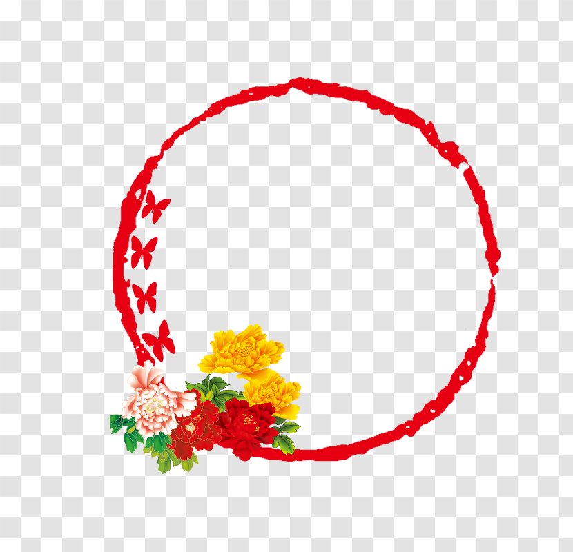 Red Designer - Flowering Plant - Ancient Classical Circle Transparent PNG