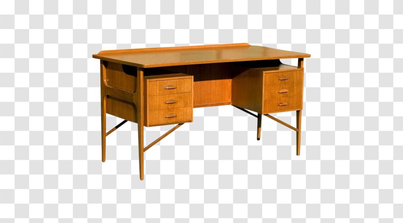 Table Desk Mid-century Modern Drawer Furniture - Deck - Danish Transparent PNG