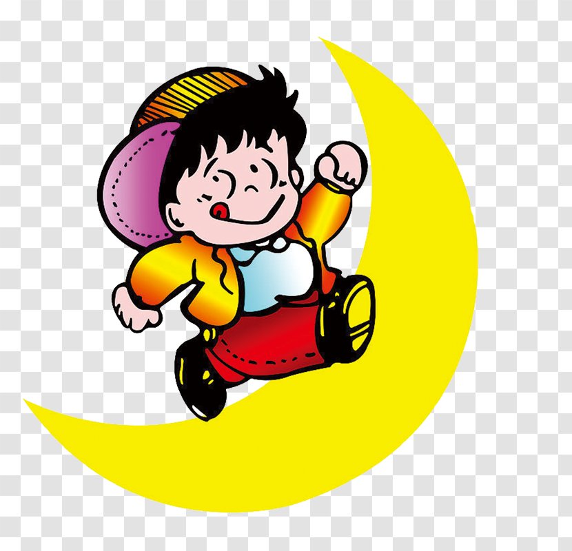 Child Cartoon Illustration - Childrens Song - Moon Transparent PNG