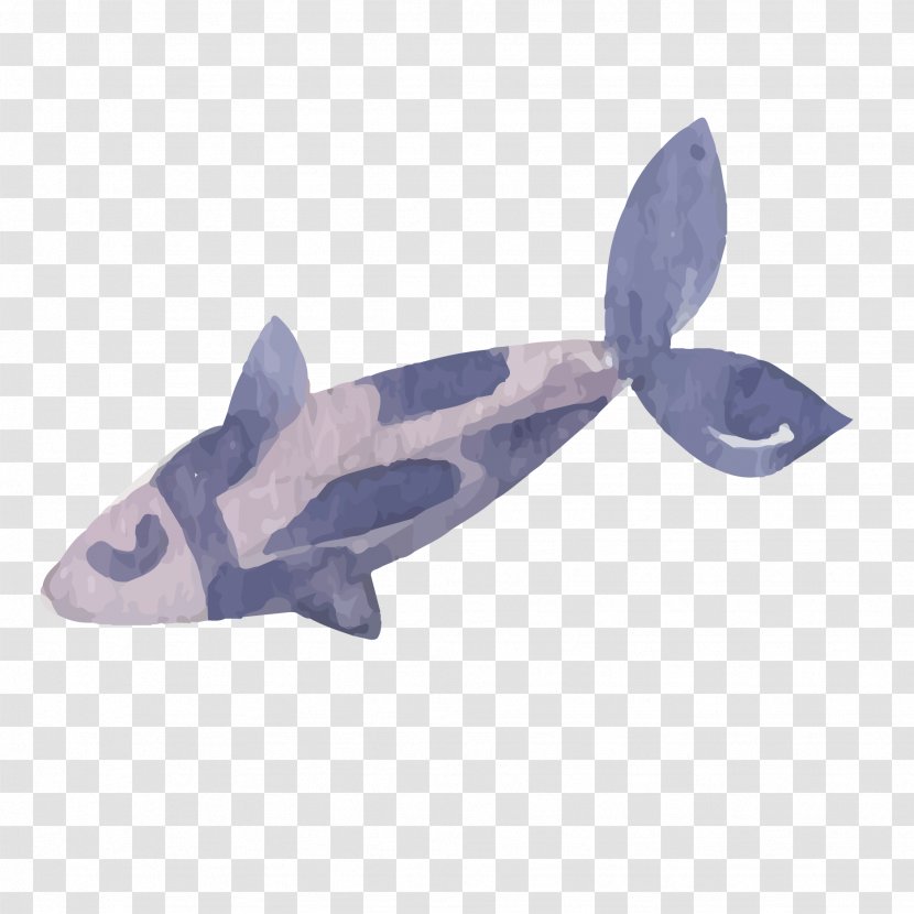 Watercolor Painting - Ink Wash - Vector Whale Transparent PNG
