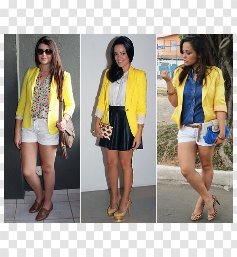 Blazer Yellow Fashion Button Shorts - Bermuda Transparent PNG