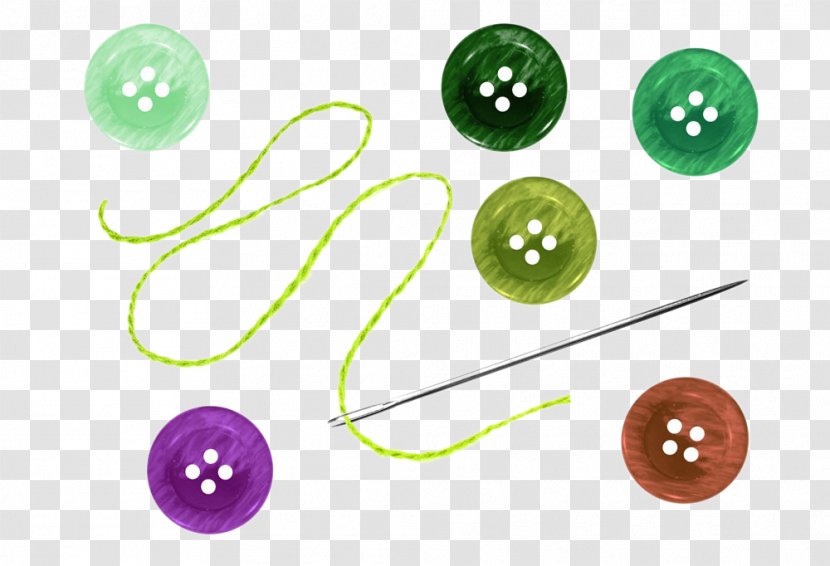 Sewing Needle Button Photography - Green - Buttons Transparent PNG