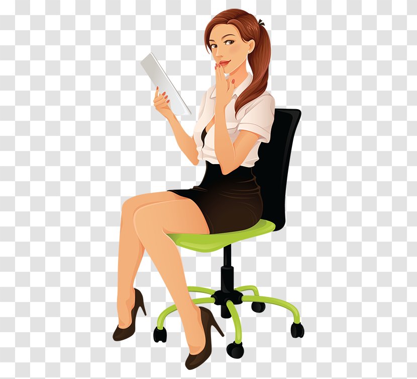 Chair Sitting Office Clip Art - Cartoon Transparent PNG