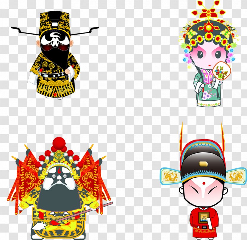 Peking Opera Cartoon Drama Download - Characters Transparent PNG