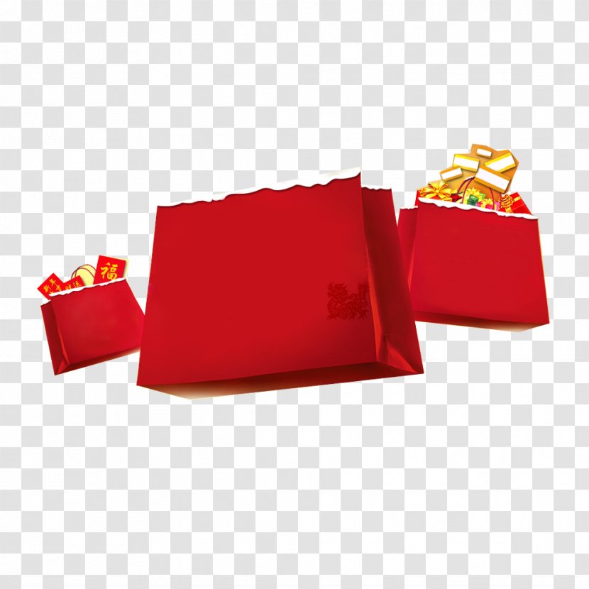 Paper Gift Box Bag - Festive Transparent PNG