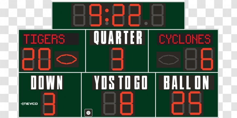 Scoreboard Nevco Inc. Sports Venue Display Device Light-emitting Diode - Text - Soccer Transparent PNG