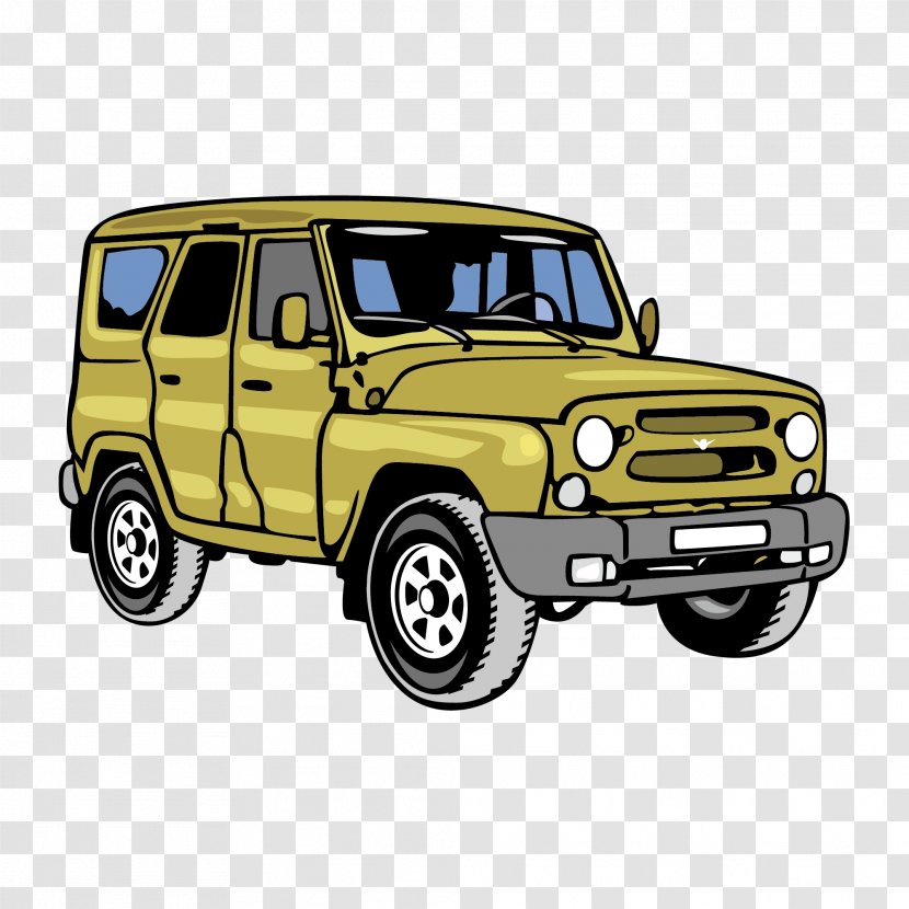 Jeep Car Off-road Vehicle - Traffic - Green Vector Material Transparent PNG