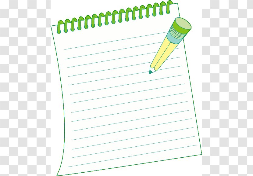 Paper Notebook M Green Line Font - Writing - Memo Transparent PNG