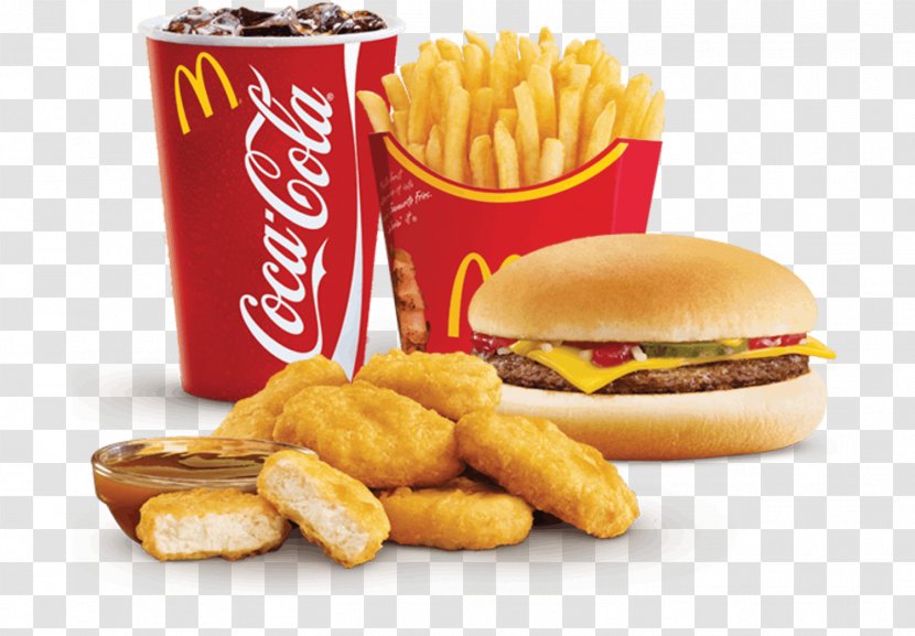 McDonald's Chicken McNuggets Fizzy Drinks Big Mac Hamburger Coca-Cola - Fast Food - Mcdonalds Transparent PNG
