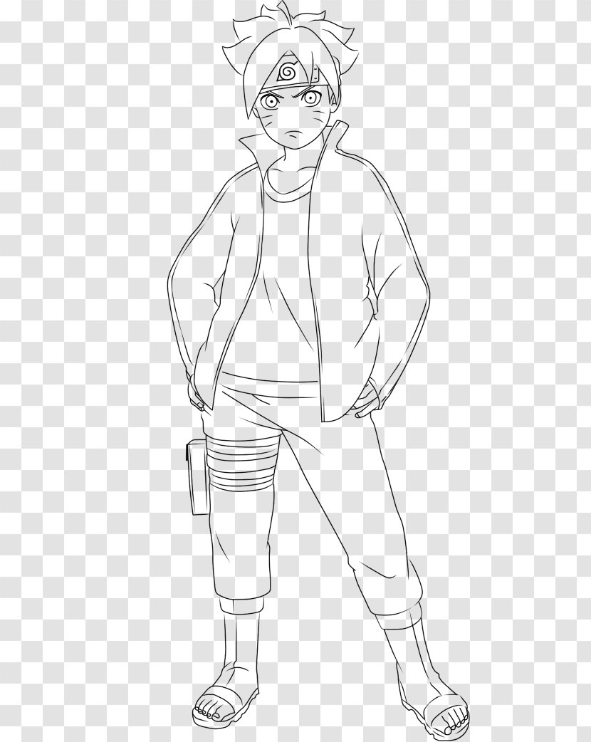 Boruto Uzumaki Sasuke Uchiha Line Art Drawing Sketch - Neck - Ashura Transparent PNG