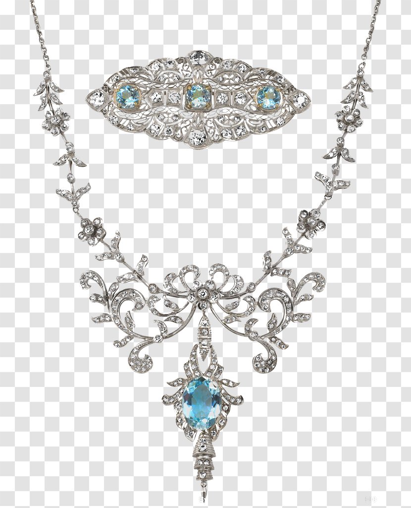 Jewellery Aquamarine Necklace Birthstone Estate Jewelry - Verdura - Creative Transparent PNG