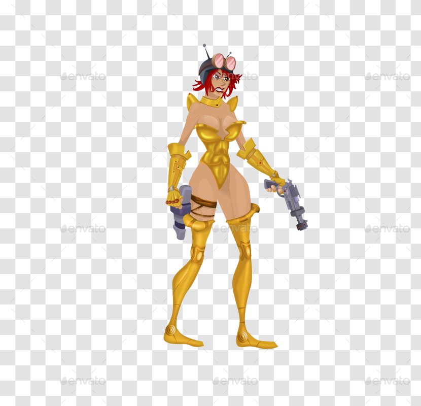 Cartoon Figurine Character Fiction - Yellow - Idle Transparent PNG