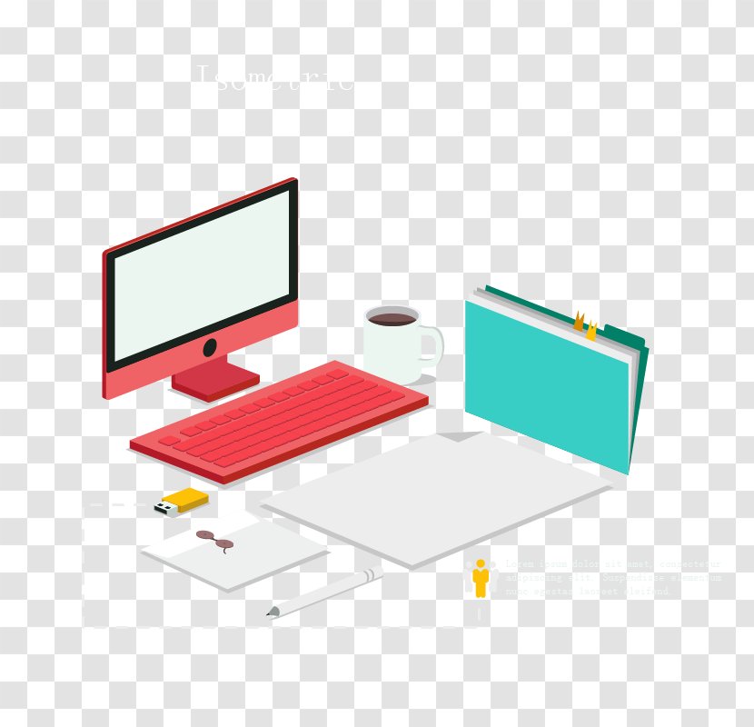 Flat Design Euclidean Vector - Computer - Office Tools Transparent PNG