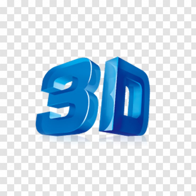 3D Computer Graphics Typeface Font - Electric Blue - Stereo Effect Transparent PNG