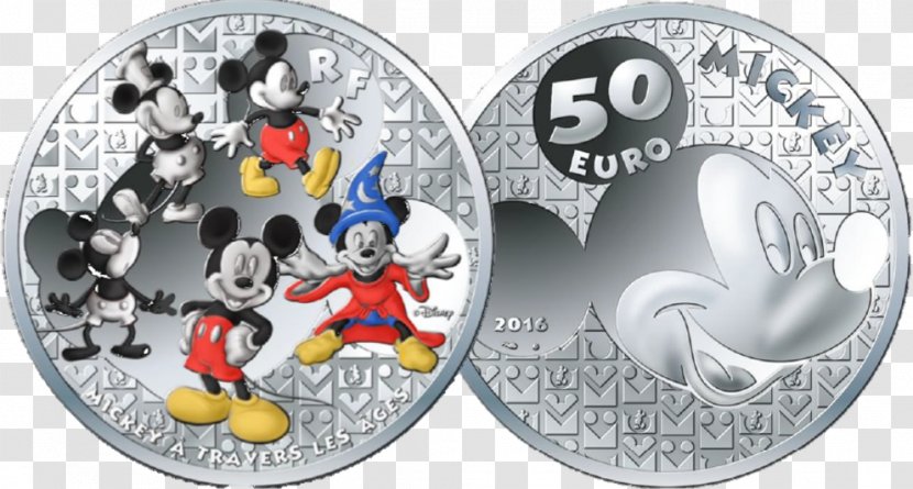 Mickey Mouse Coin Look Monnaie De Paris Silver Transparent PNG