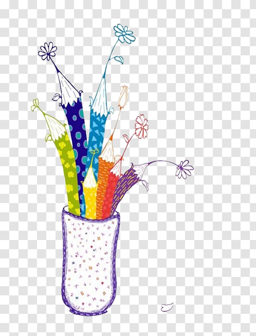 Brush Pot Illustration - Vase Transparent PNG