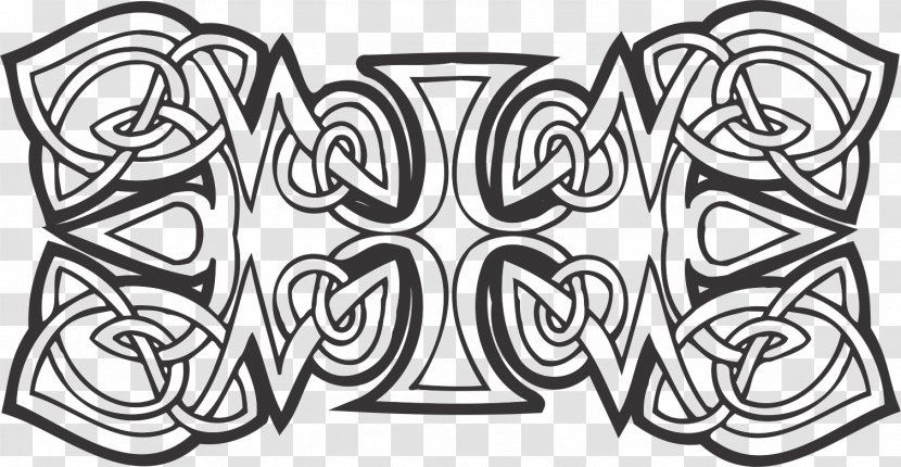 Black And White Celtic Knot Ornament - Drawing - Design Transparent PNG