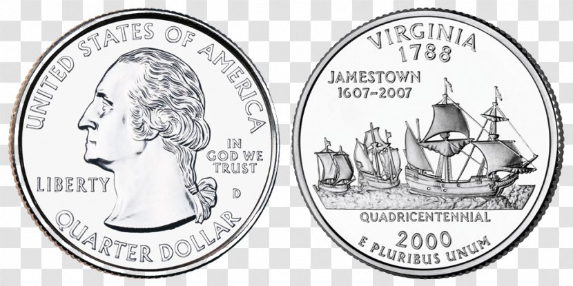 New Jersey 50 State Quarters Hampshire Coin - United States Mint - Jamestown Ferry Transparent PNG