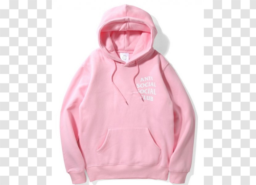 Hoodie Bluza Sleeve Pink M - Anti Social Club Transparent PNG
