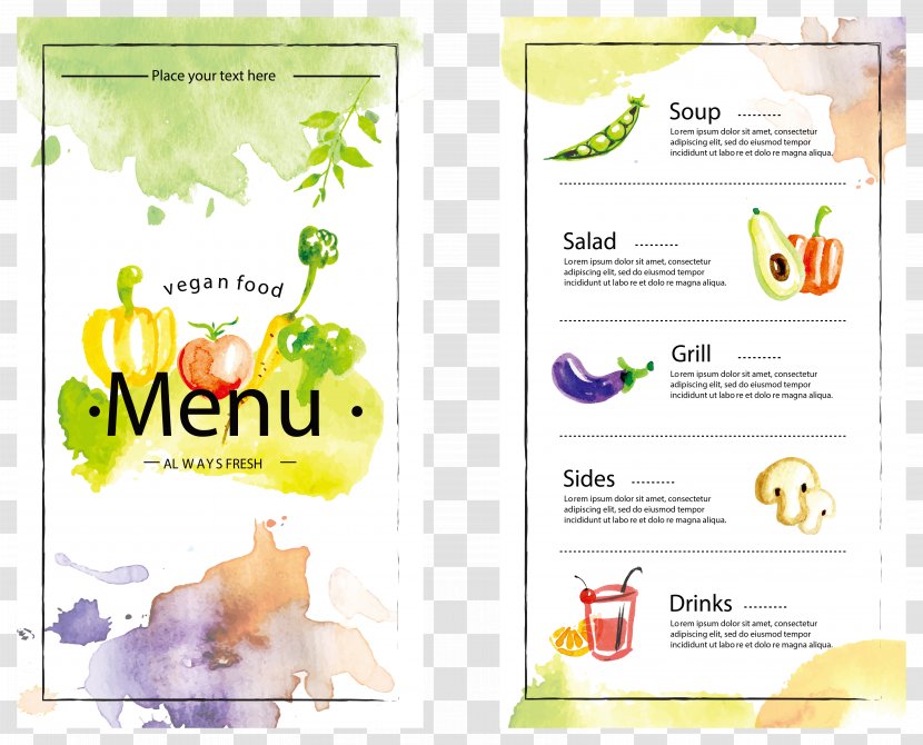 Menu Cafe Download - Product - Vector Vegetable Design Transparent PNG