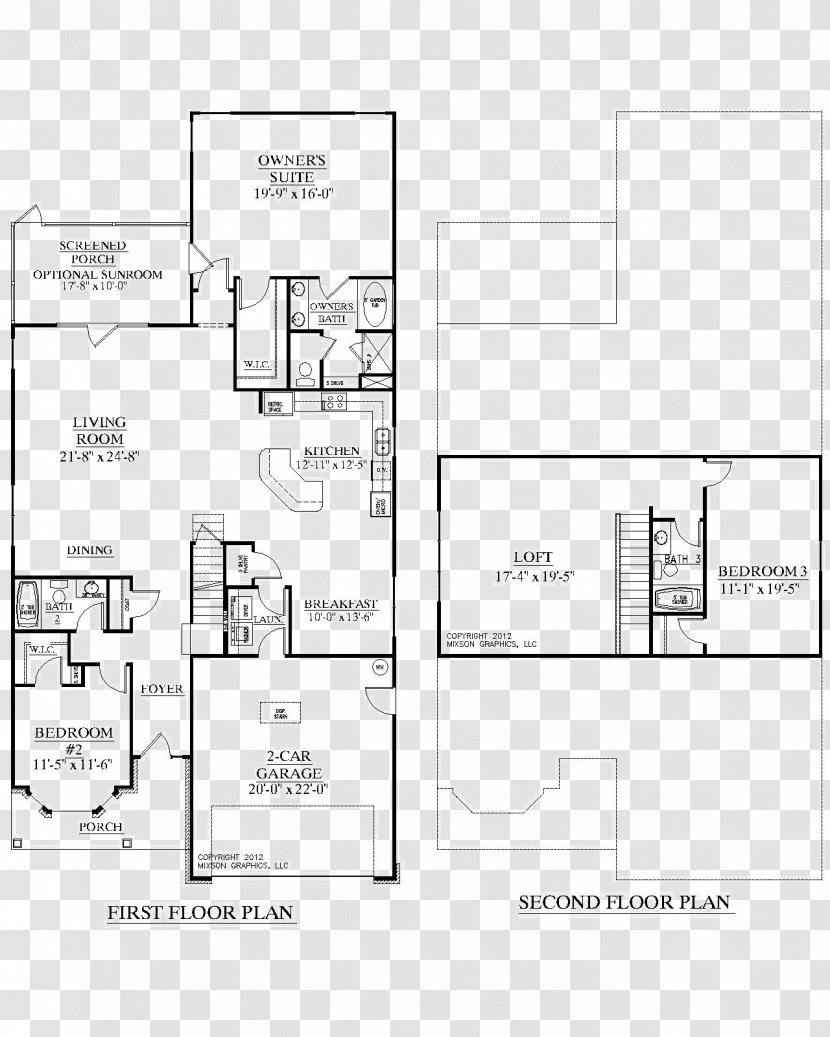 House Plan Bedroom Storey Bonus Room - Elevation Transparent PNG