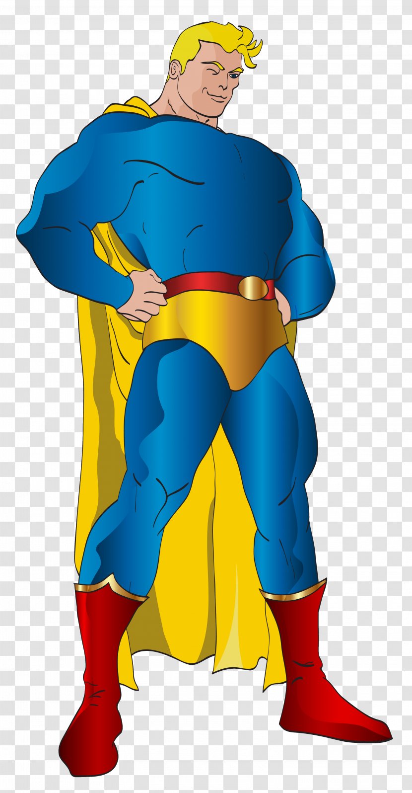Superman Cartoon Yellow Outerwear Illustration - Superhero - Clip Art Image Transparent PNG