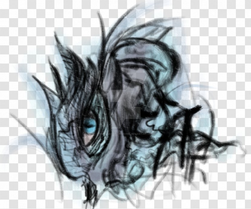 Drawing Legendary Creature Dragon Sketch - Eyeball Transparent PNG