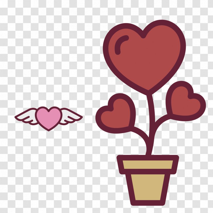 Heart Flower Icon - Heart-shaped Flowers Vector Transparent PNG