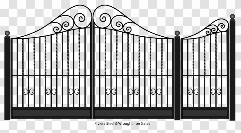 Gate Fence Wrought Iron Steel - Metal Transparent PNG