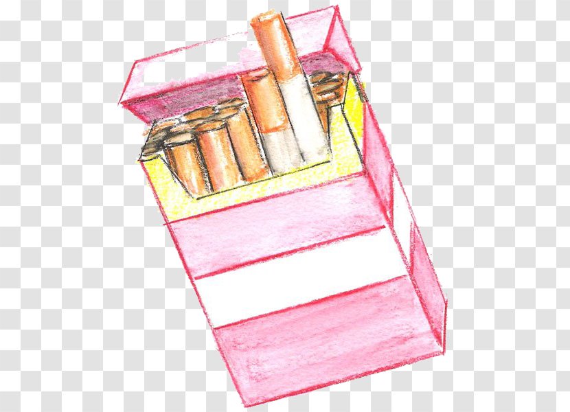 Drawing Cigarette Golden Ratio Shape - Pink - Hand-painted Cigarettes Transparent PNG
