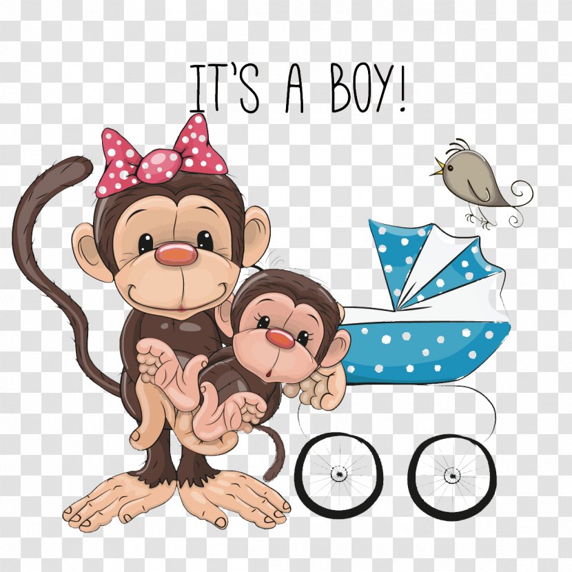 Monkey Infant Clip Art - Cute Mother Transparent PNG