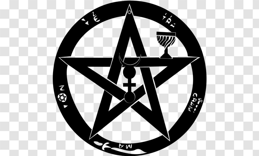 T-shirt Pentagram Pentacle Satanism Witchcraft - Black And White Transparent PNG