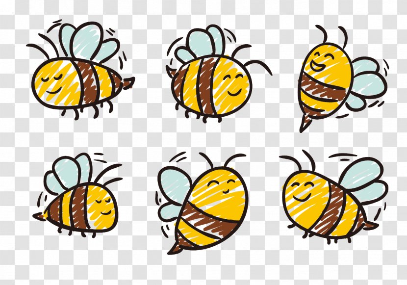 Honey Bee Insect Drawing - Brush Footed Butterfly - Stick Figure Transparent PNG