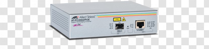 Small Form-factor Pluggable Transceiver Optical Fiber Allied Telesis AT PC2002/POE Fibre Media Converter - Electronics Accessory - RJ-45 / SFP (mini-GBIC) 10/100/1000T To PoE AT-PC2002POE-50Others Transparent PNG